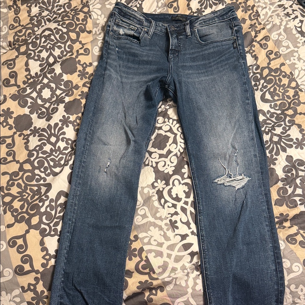 Silver Women's Distressed Blue Denim Jeans